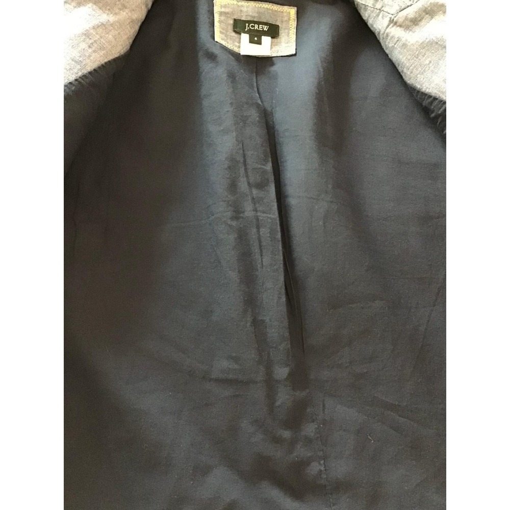 J.Crew Womens Sz 4 Blue Chambray Cotton Blazer Jacket Schoolboy Casual Workwear - Picture 13 of 15